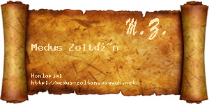 Medus Zoltán névjegykártya